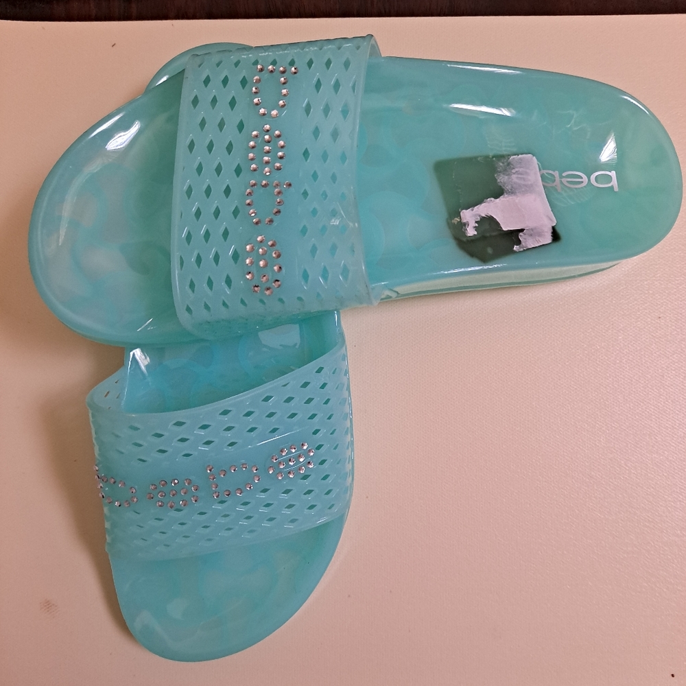 ***SOLD*** Bebe Turquoise Slides